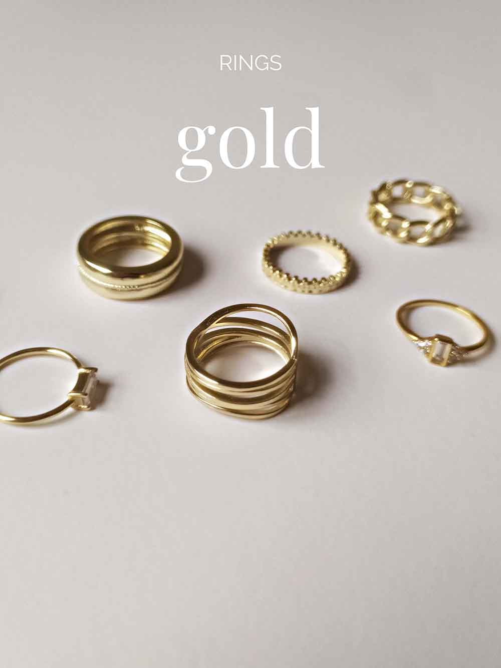 Ring finished in gold. Sterling silver jewelry with 18k gold plating.